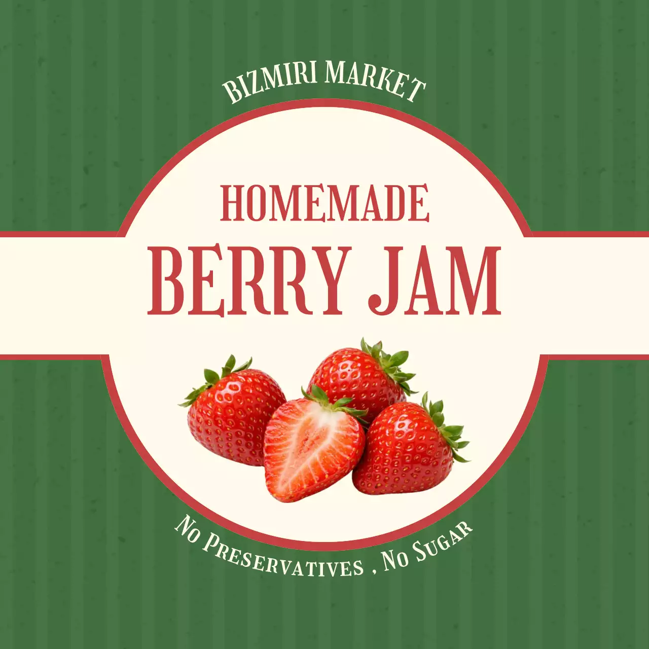 빨강 레트로 수제잼 제품 홍보