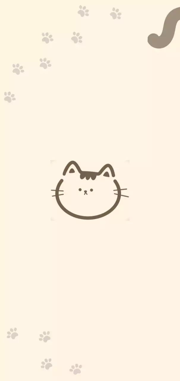 베이지 단순 귀여운 고양이 스티커