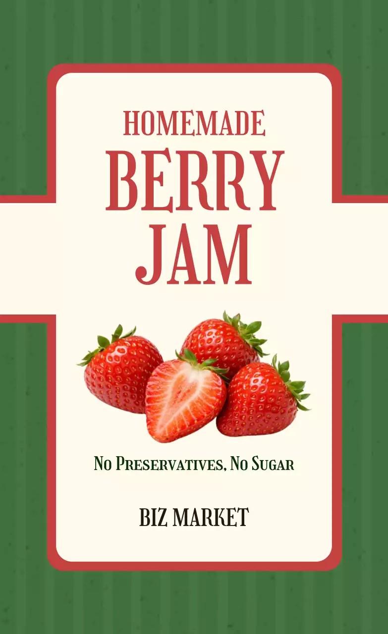 빨강 레트로 수제잼 제품 홍보