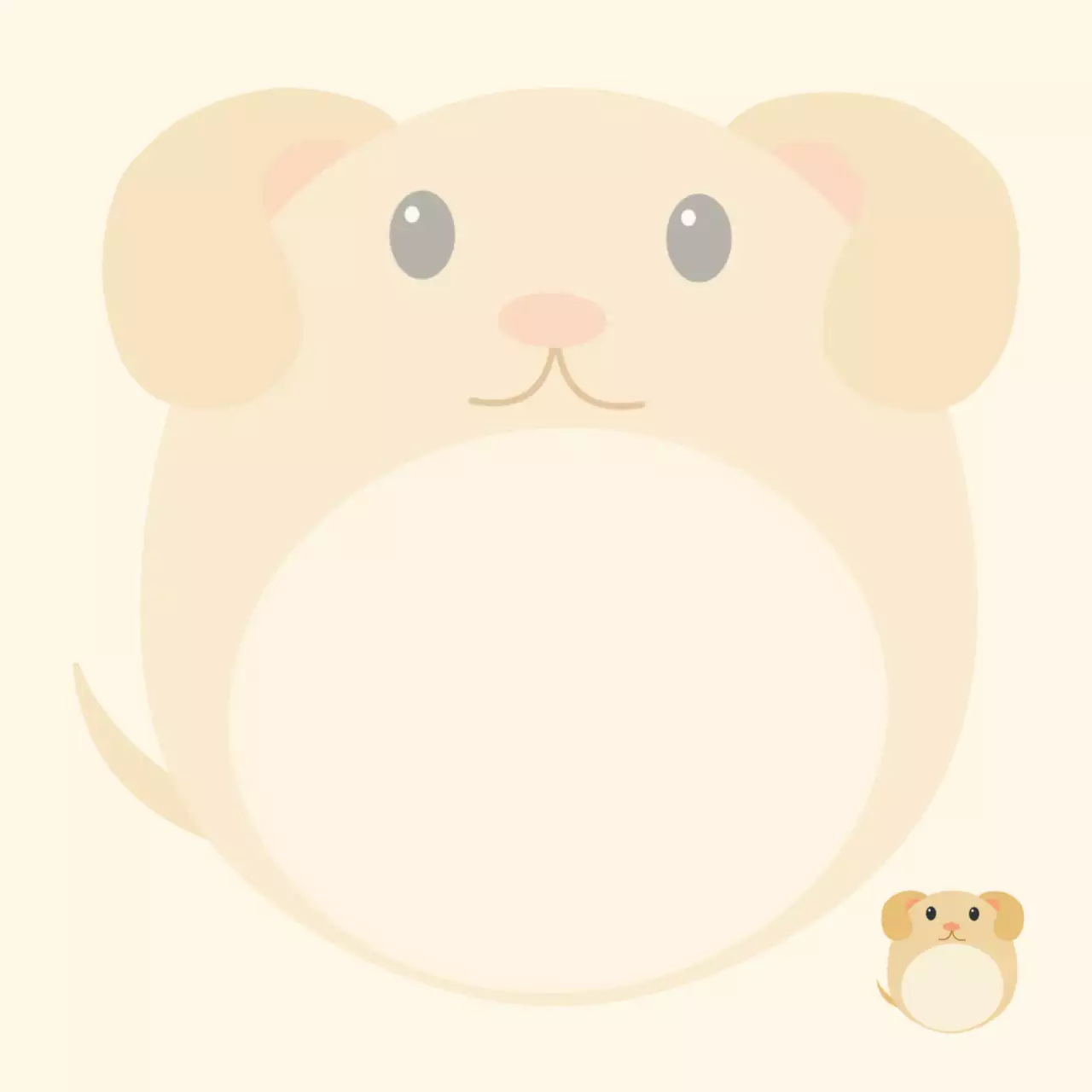 베이지 아기자기한 동물 스티커