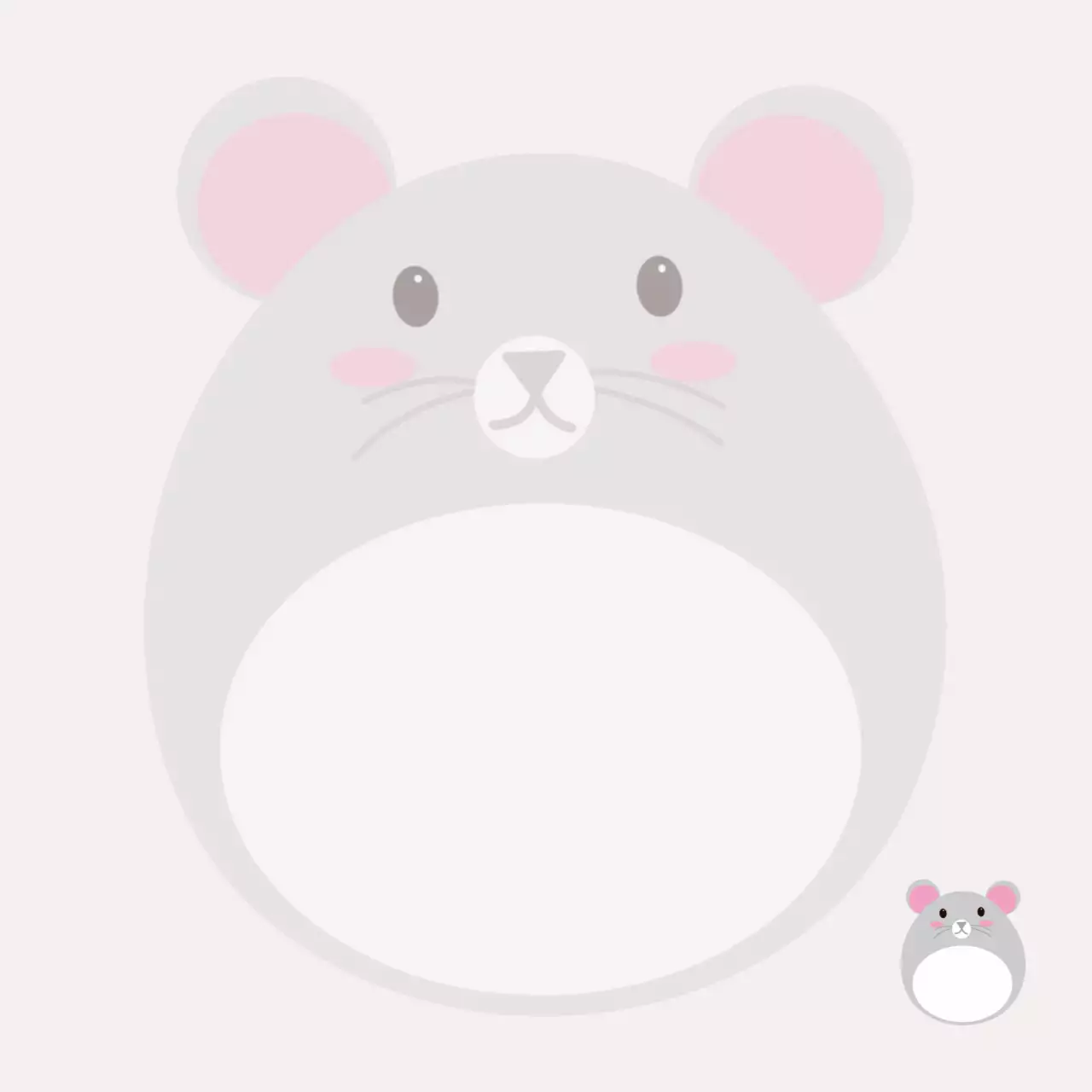 회색 아기자기한 동물 스티커