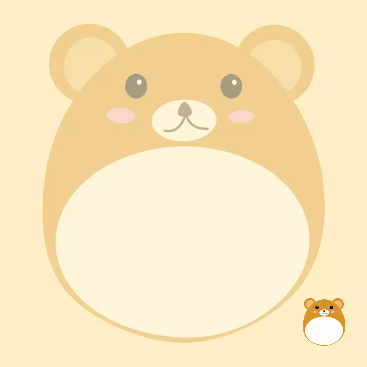 베이지 아기자기한 동물 스티커