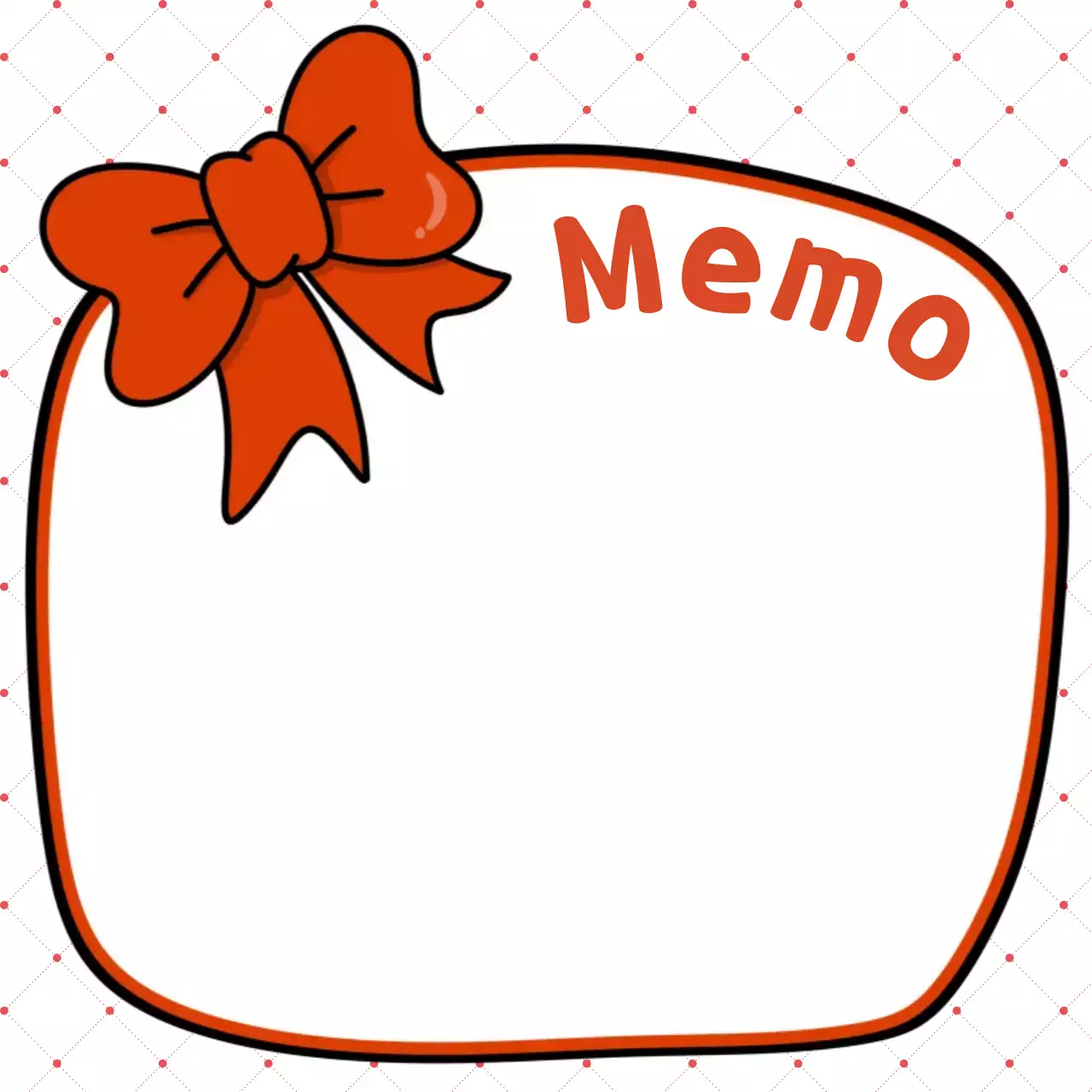 빨강 귀여운 리본 심플 메모 노트