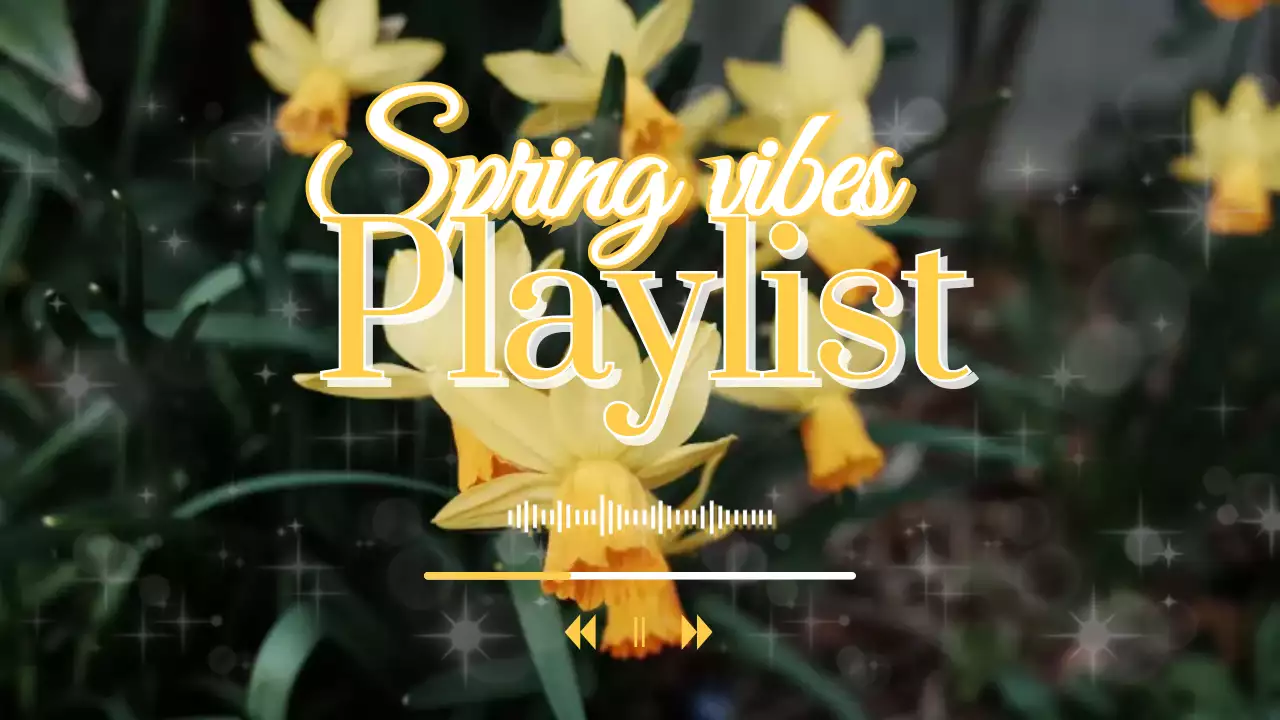 노랑 미니멀 봄 음악 플레이리스트 홍보