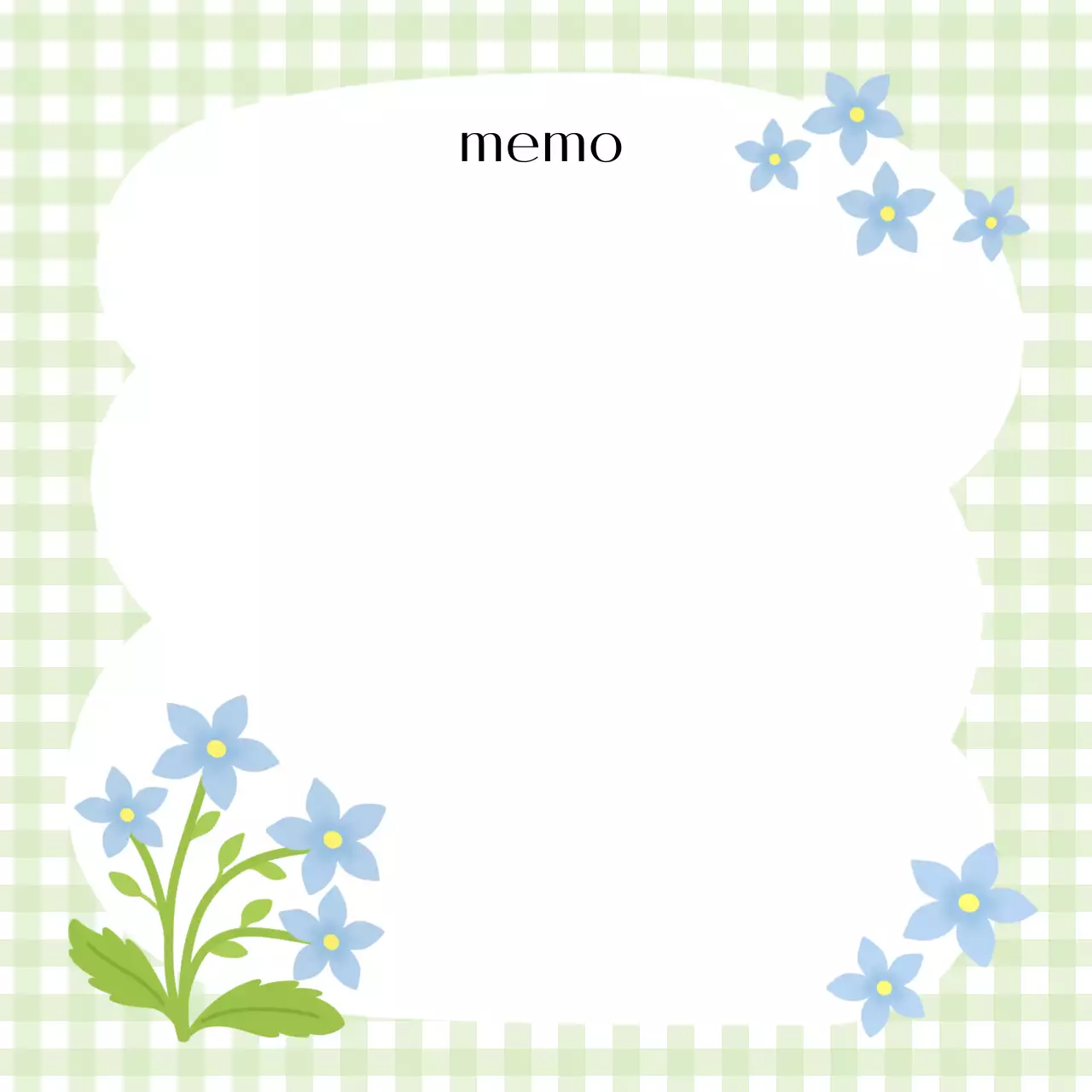 연두색 깔끔 꽃 편지