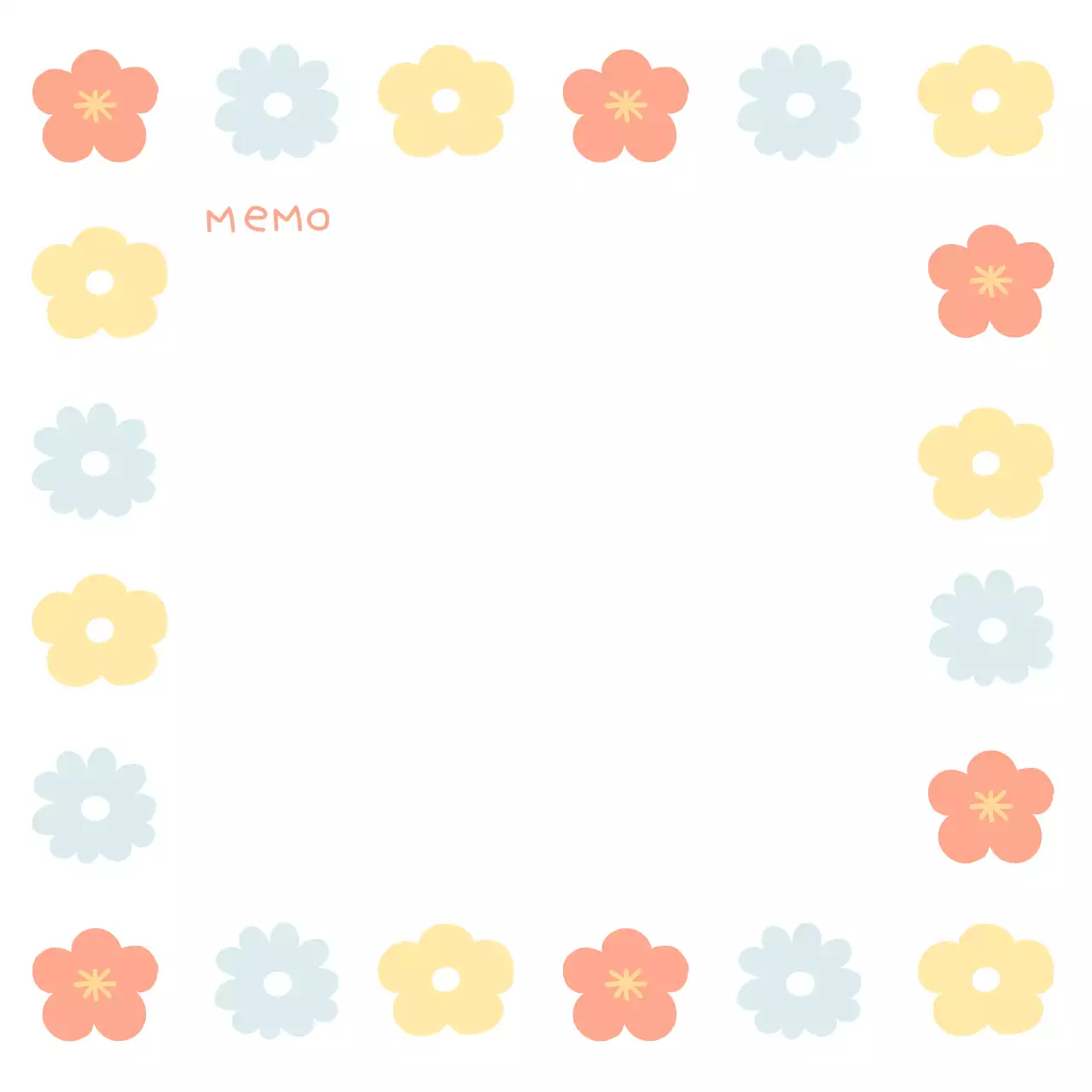 파스텔 귀여운 꽃 메모배경