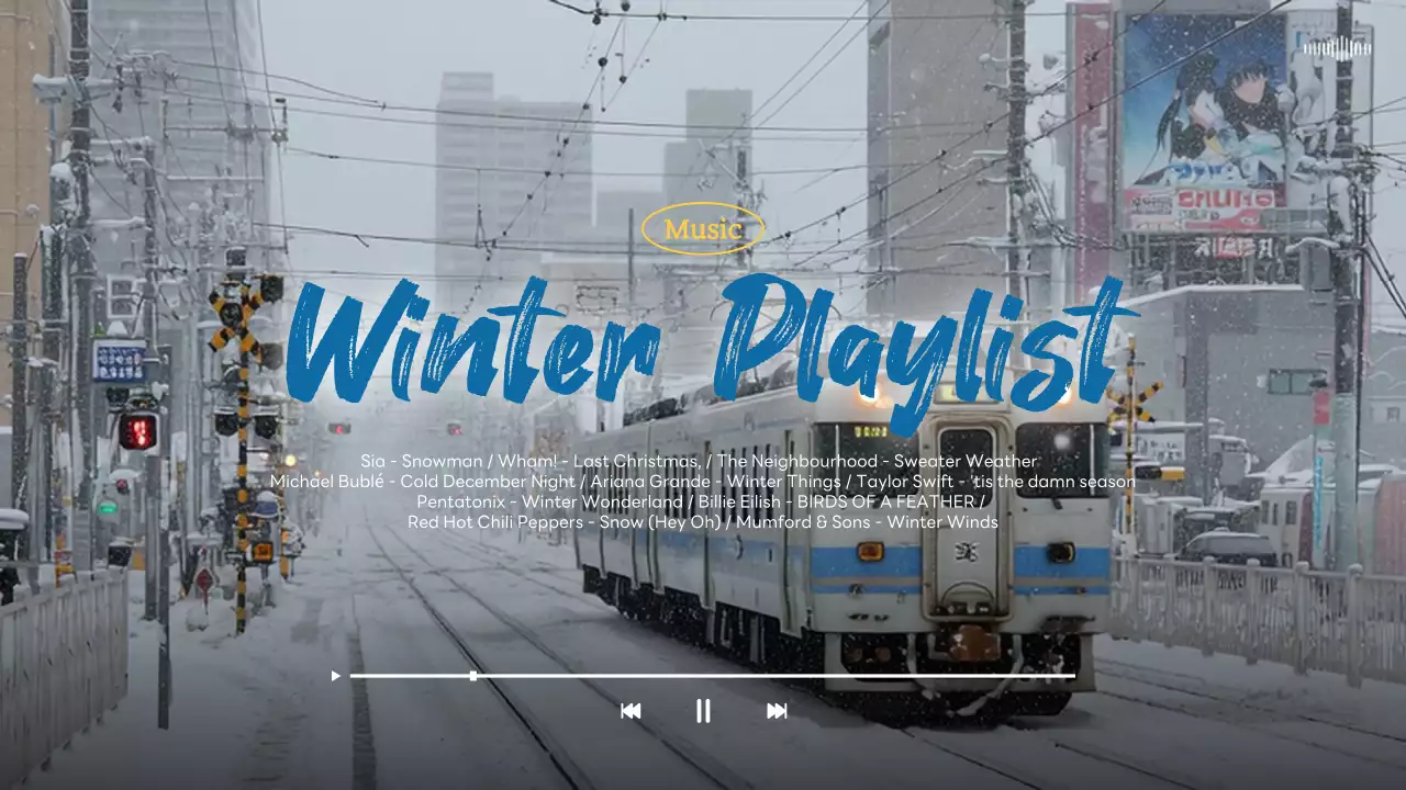 눈내리는 기차 여행 겨울 음악