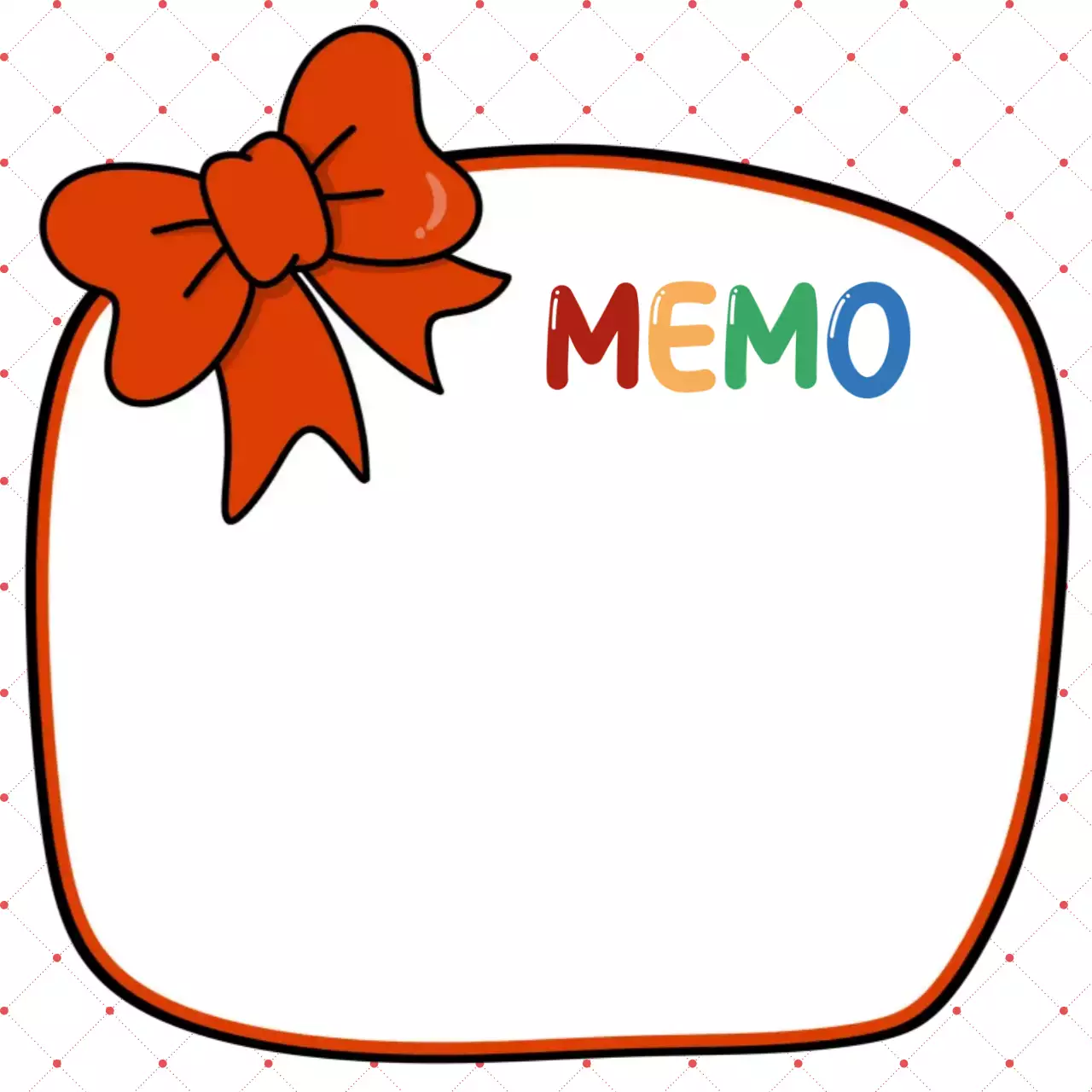 빨강 리본의 알록달록 메모 프레임