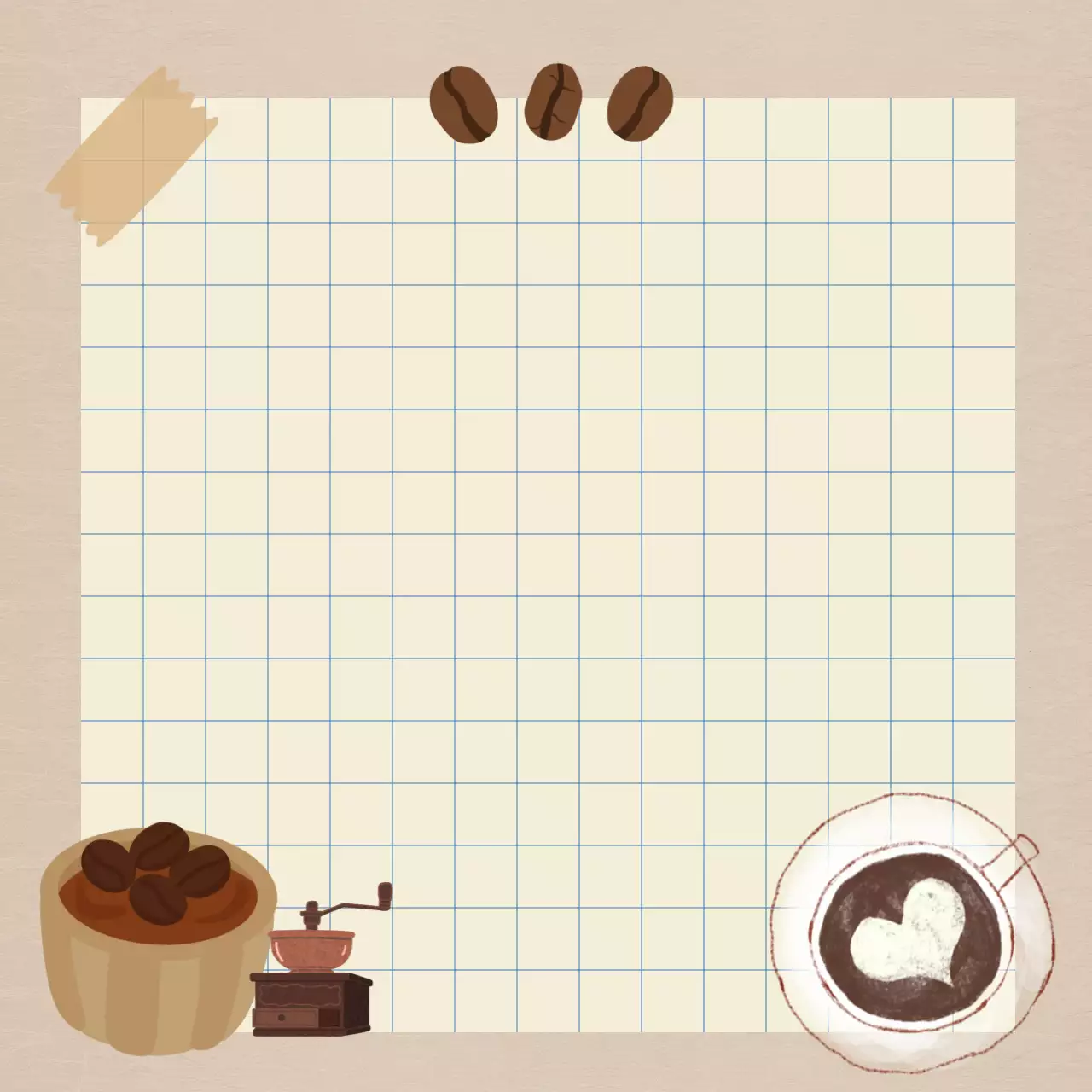 베이지 빈티지 디저트 필기