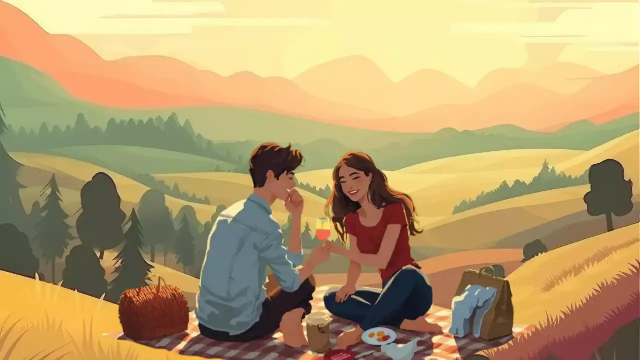 배경 밝은 노란색 가을 소풍 가이드