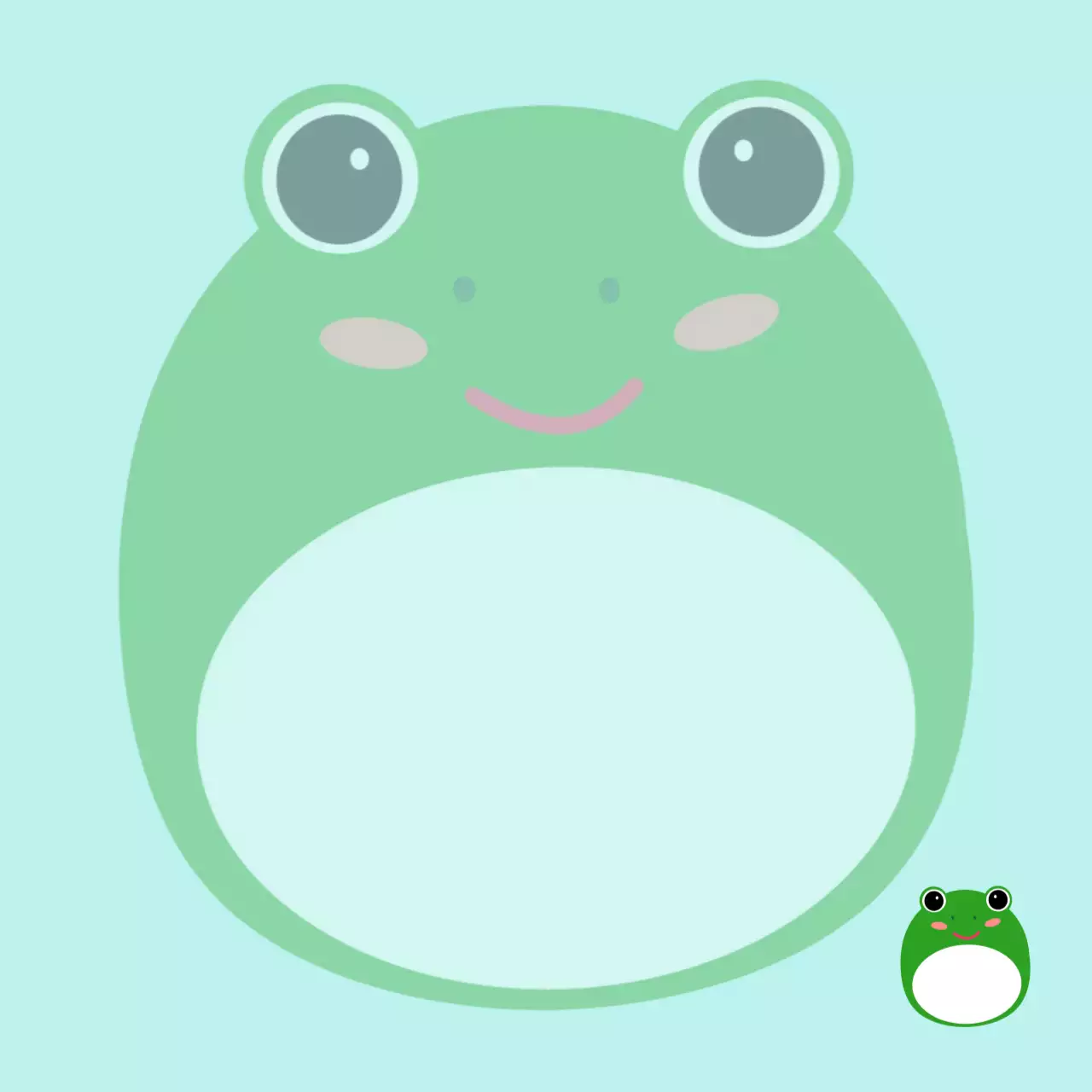 하늘색 아기자기한 캐릭터 스티커