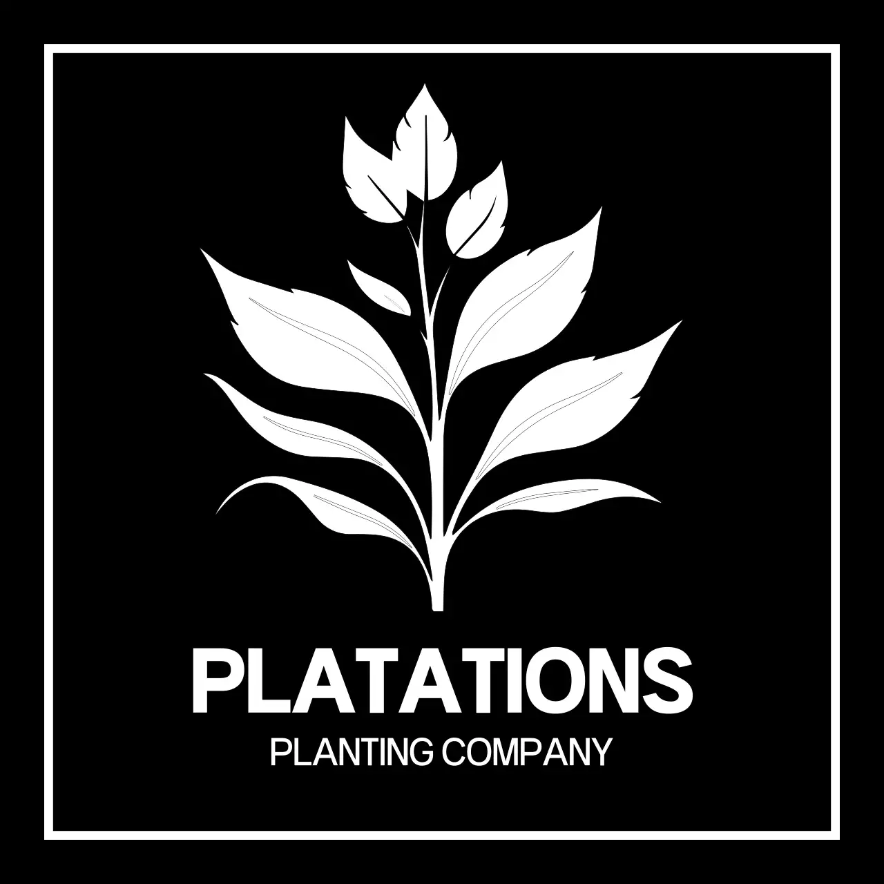블랙 심플 식물 로고