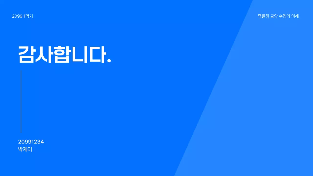 파랑 심플 발표용 보고서