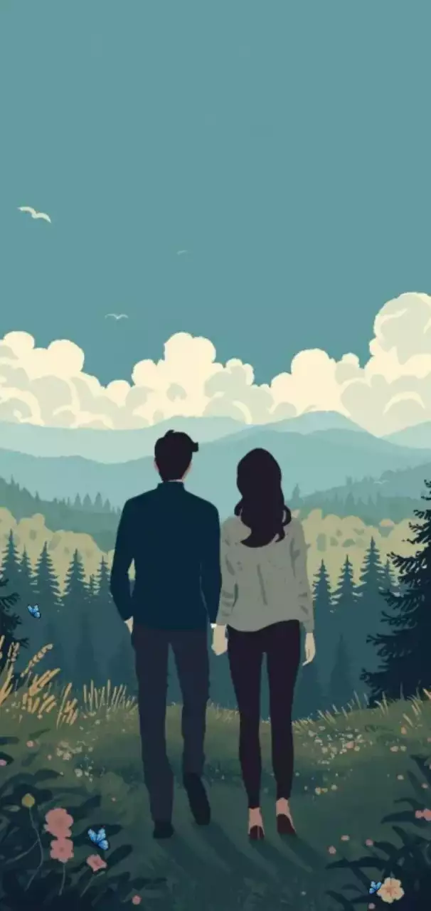 청명한 하늘 아래 열린 야외에서 열리는 미니멀리즘 사랑 축제 초대장 상자