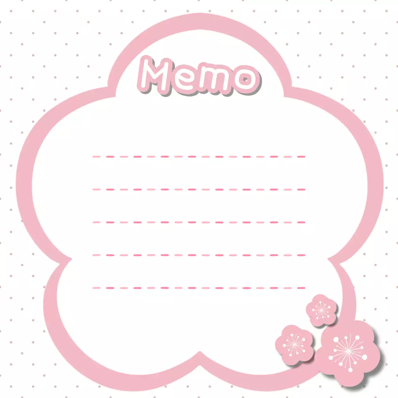 핑크색 봄 벚꽃의 아기자기한 메모 프레임