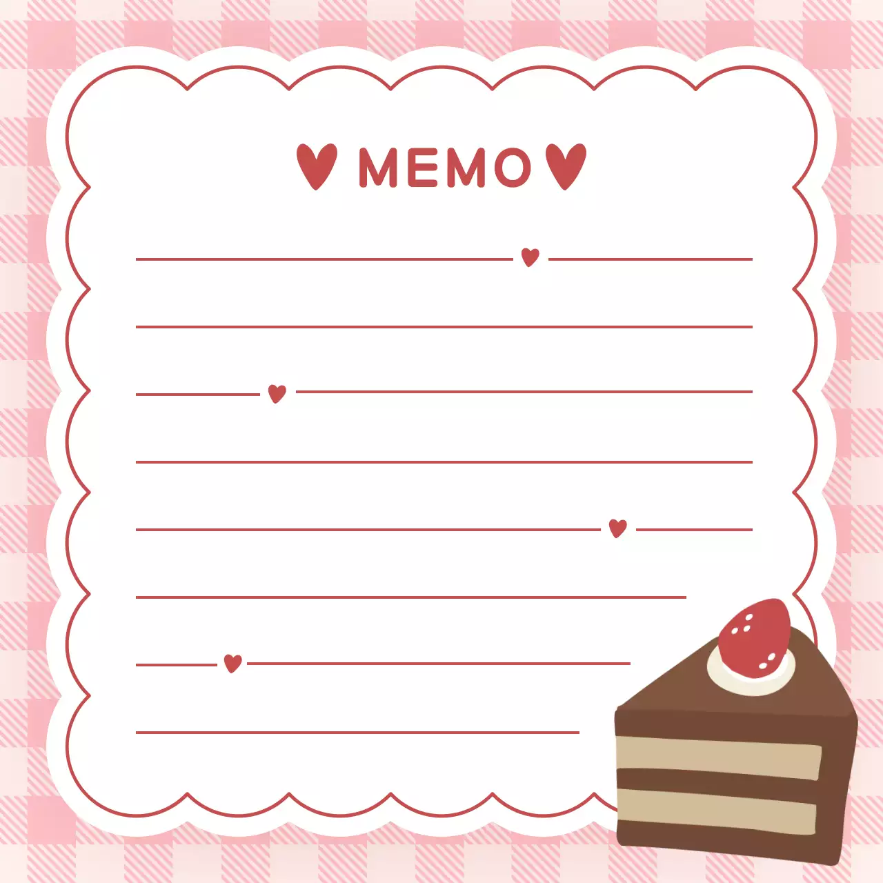 핑크색 아기자기한 디저트 노트