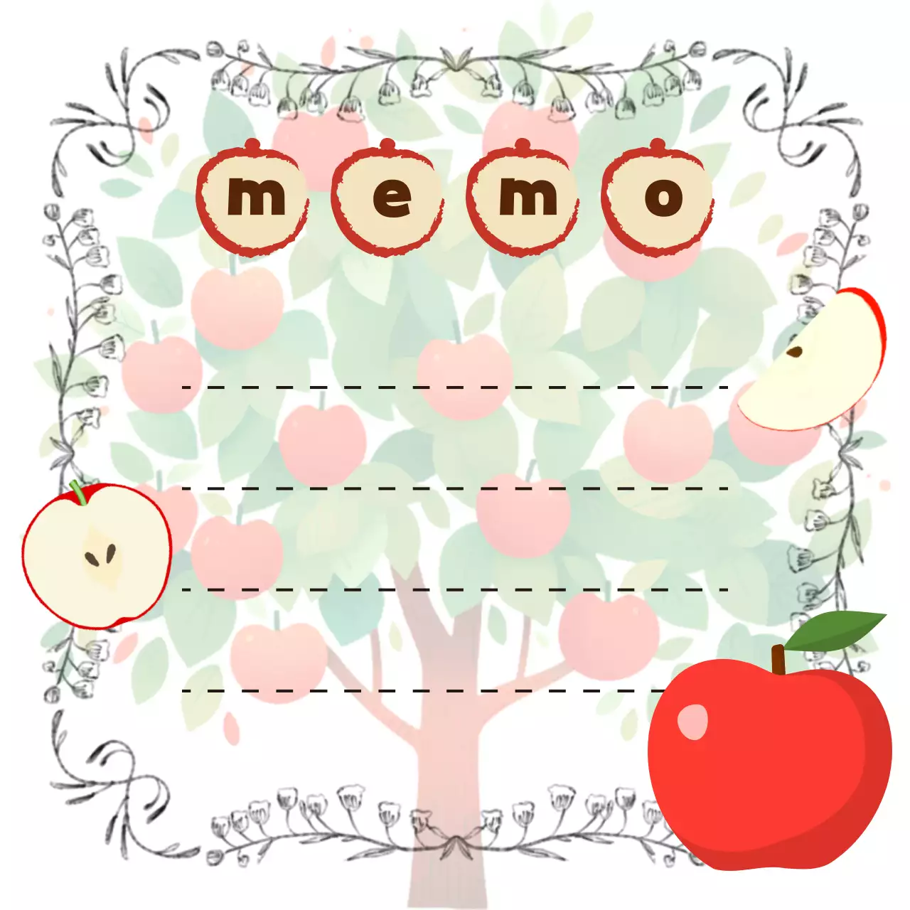 추억의 감성 사과나무 편지 메모