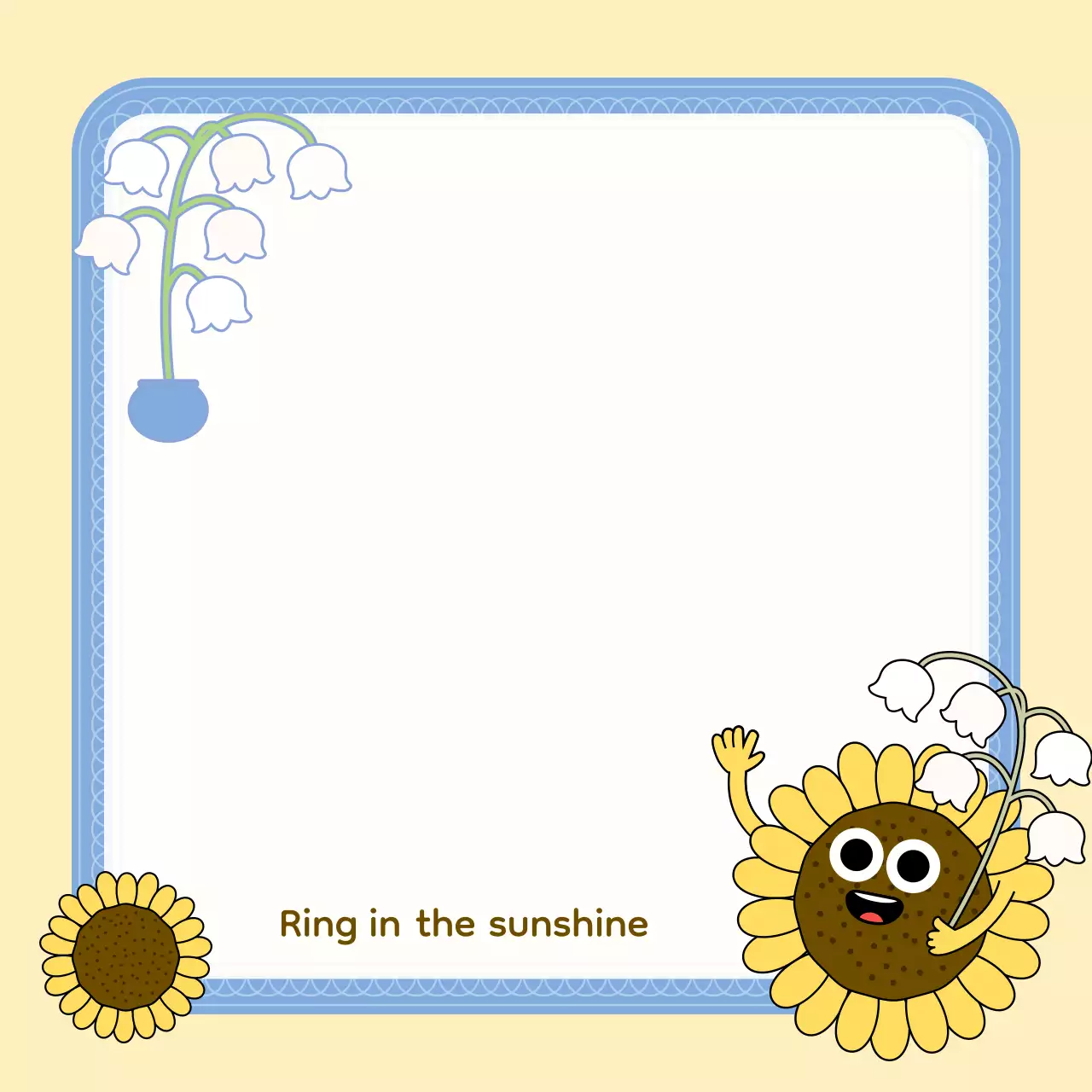 노란색 미니멀 꽃 캐릭터 노트