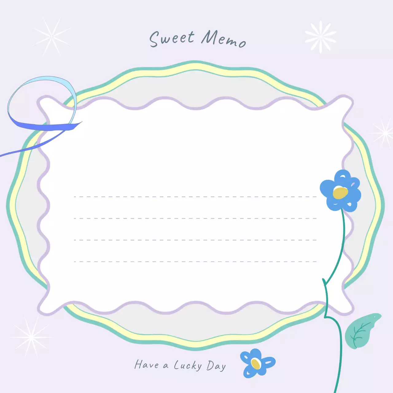 파란색 아기자기한 노트