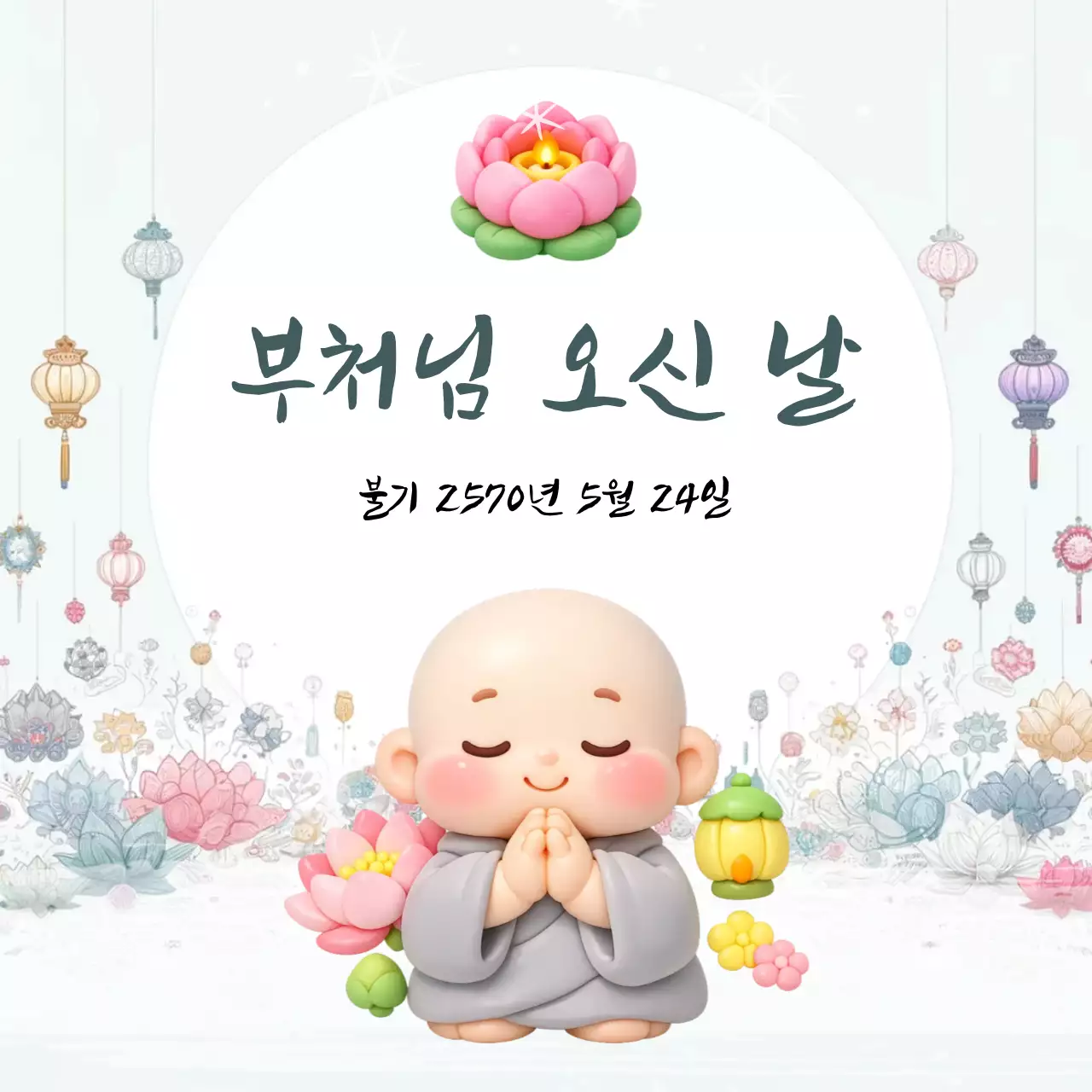 하늘색 깔끔 부처님 오신 날 기념