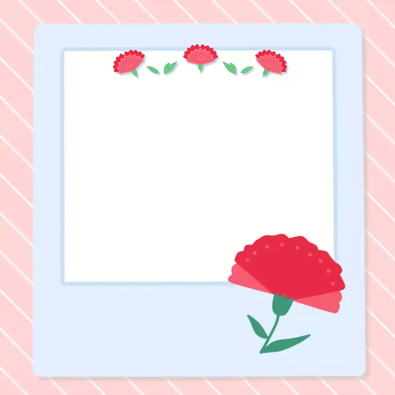 빨강 미니멀 카네이션 꽃 미니 노트