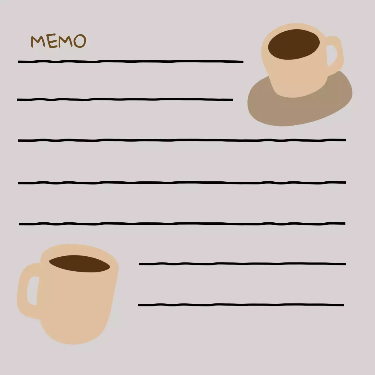 베이지 심플한 커피 카페 노트