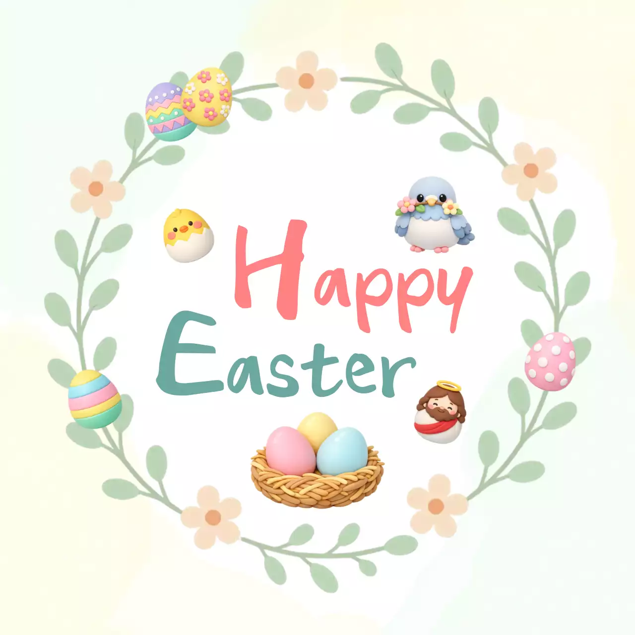 파스텔 심플 부활절 축제 안내