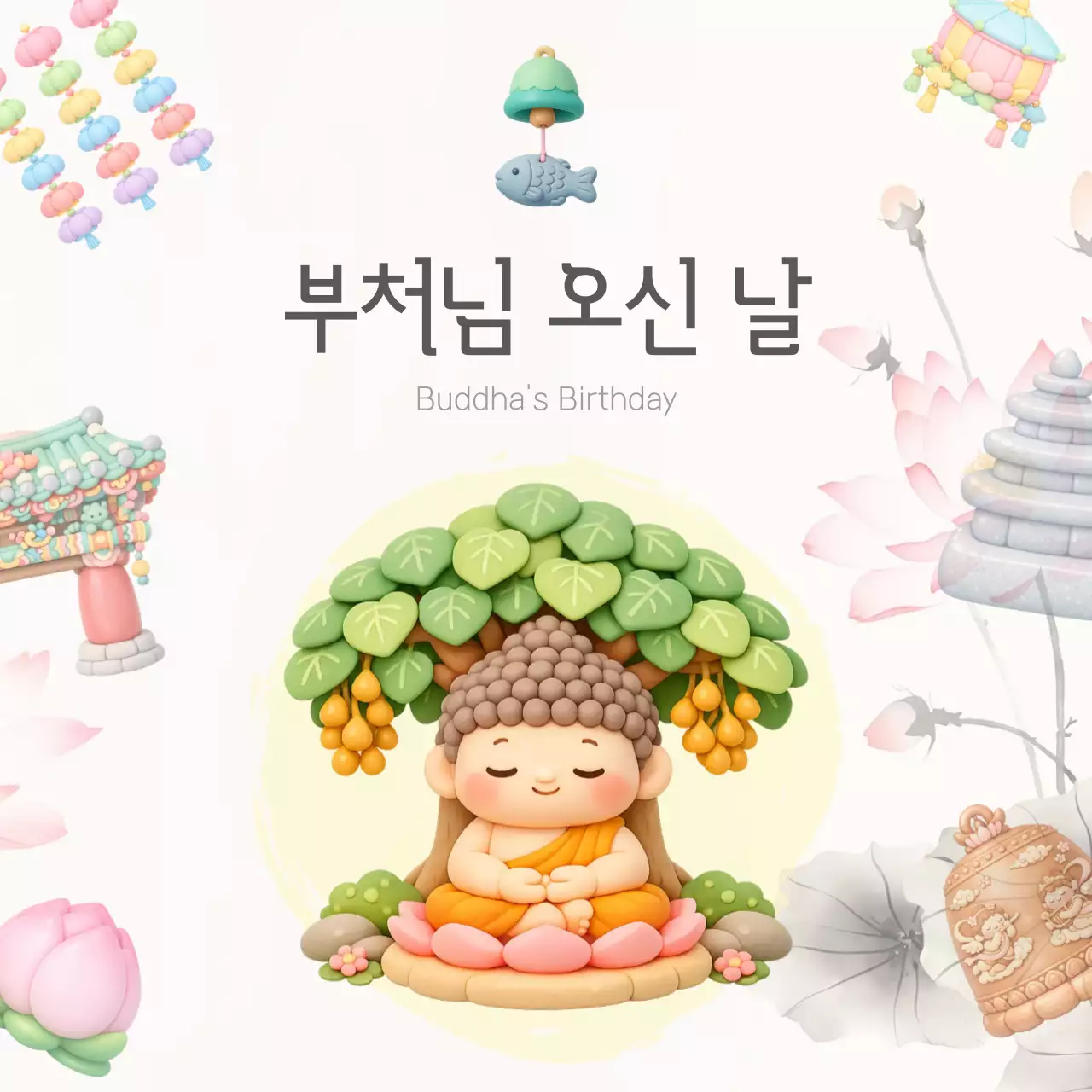 연두 아기자기한 부처님 오신 날 기념