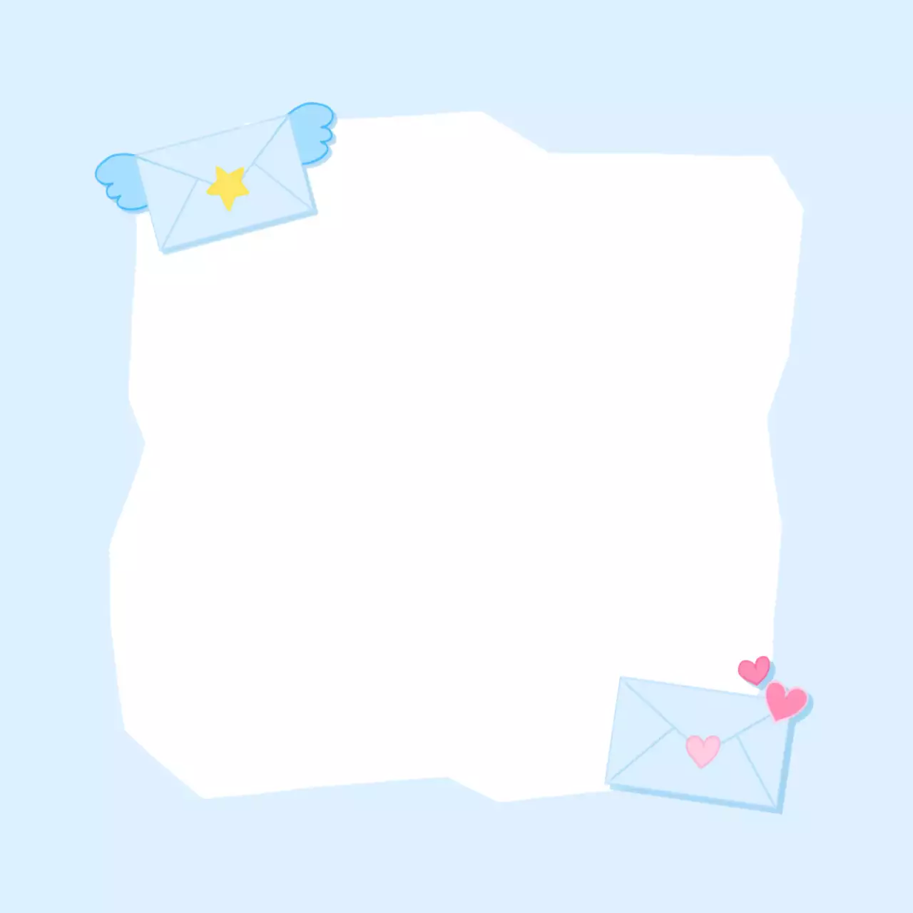 하늘색 아기자기한 편지