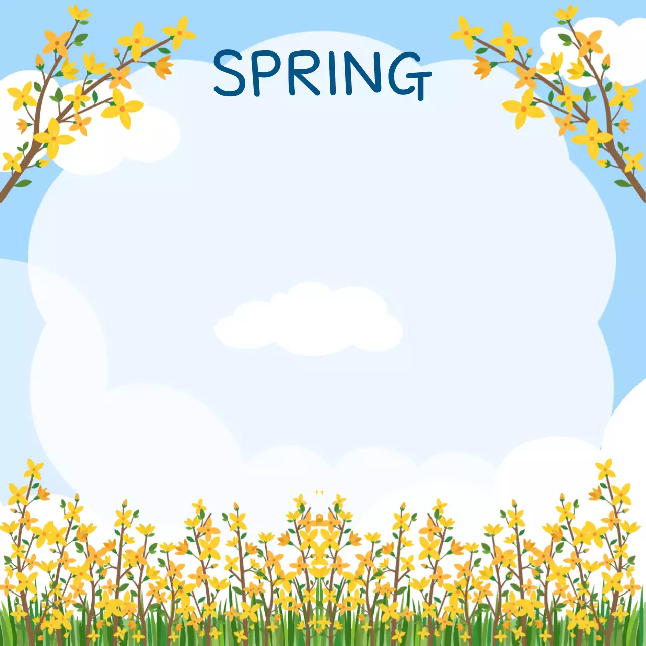 하늘색 심플 봄 이벤트 안내