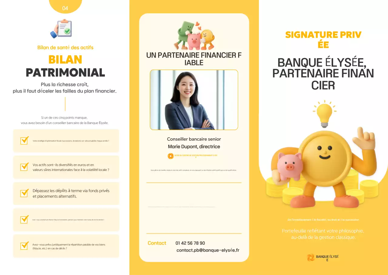 Promotion du partenaire financier moderne jaune