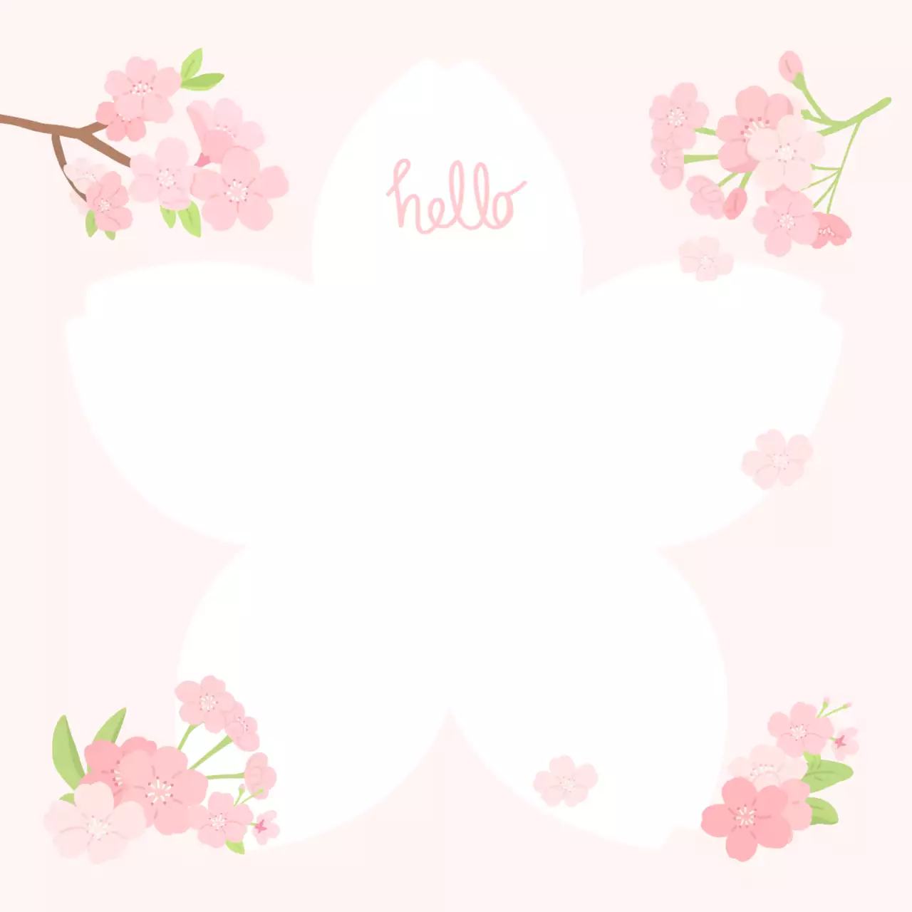 핑크 아기자기한 벚꽃 프레임