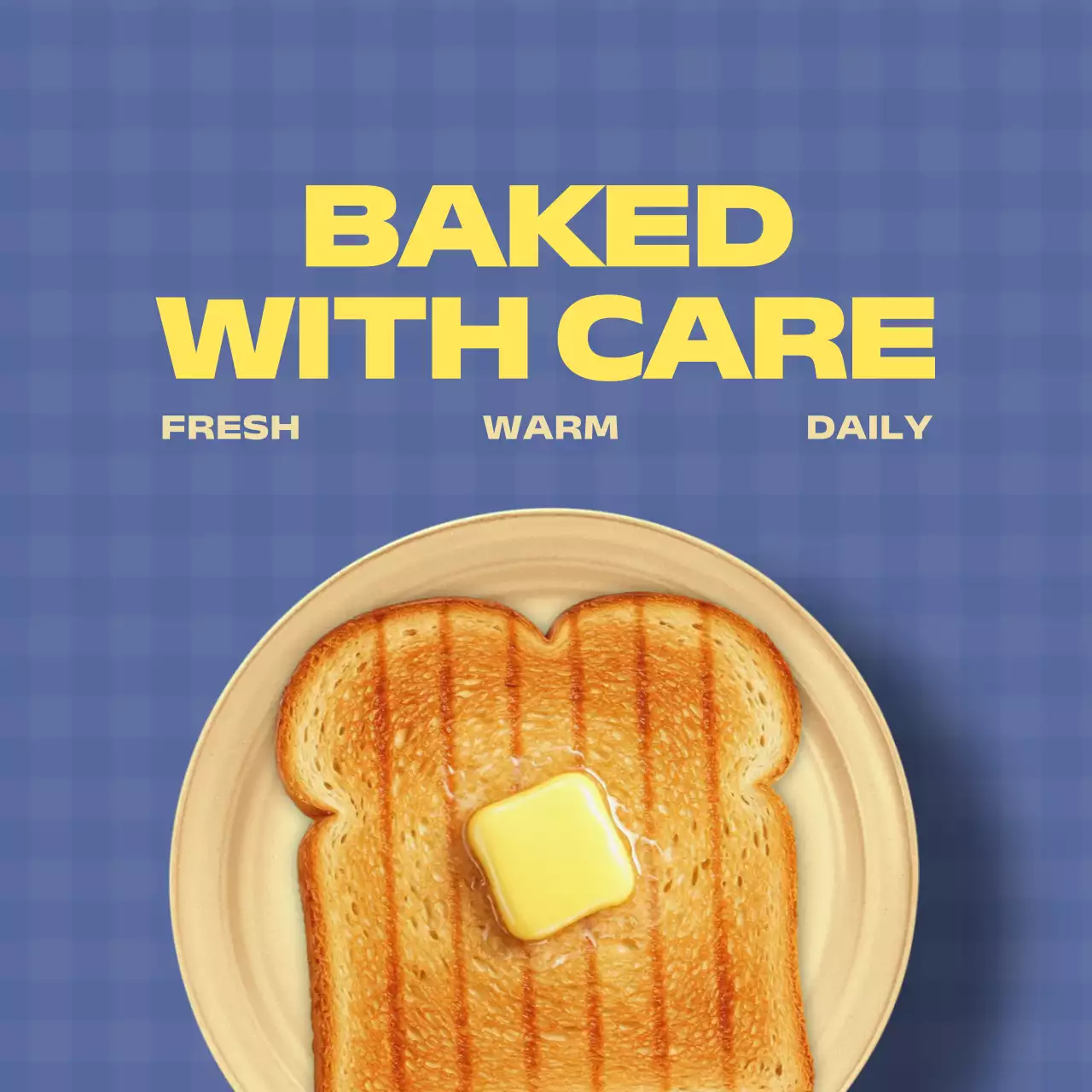 노란색 깔끔 토스트 메뉴 홍보