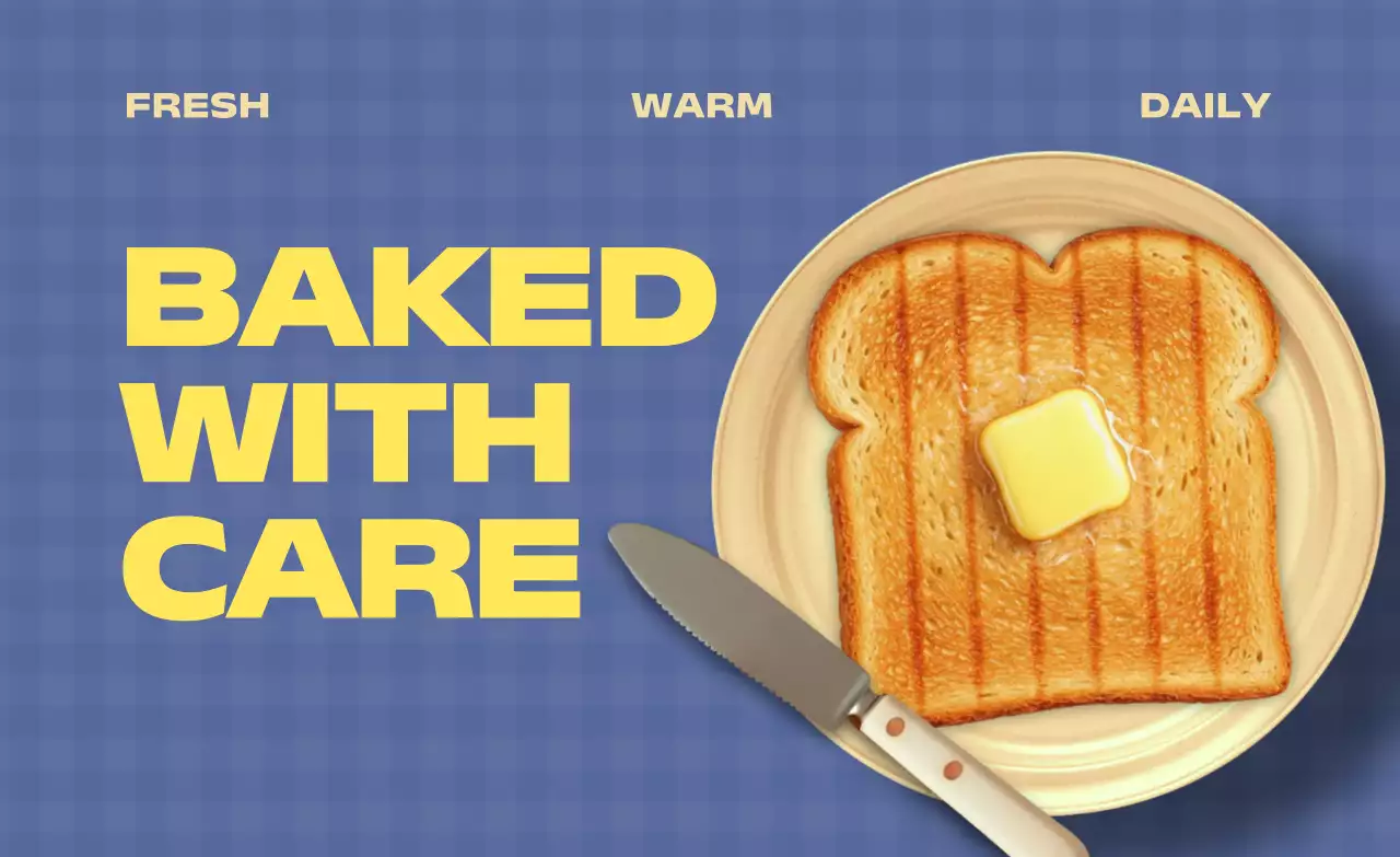 노란색 깔끔 토스트 메뉴 홍보