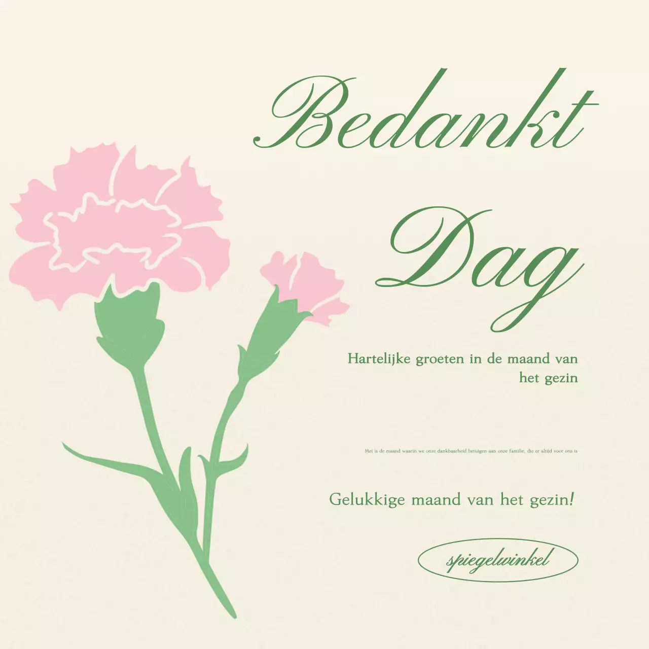 Roze Eenvoudige Familie Maand Viering