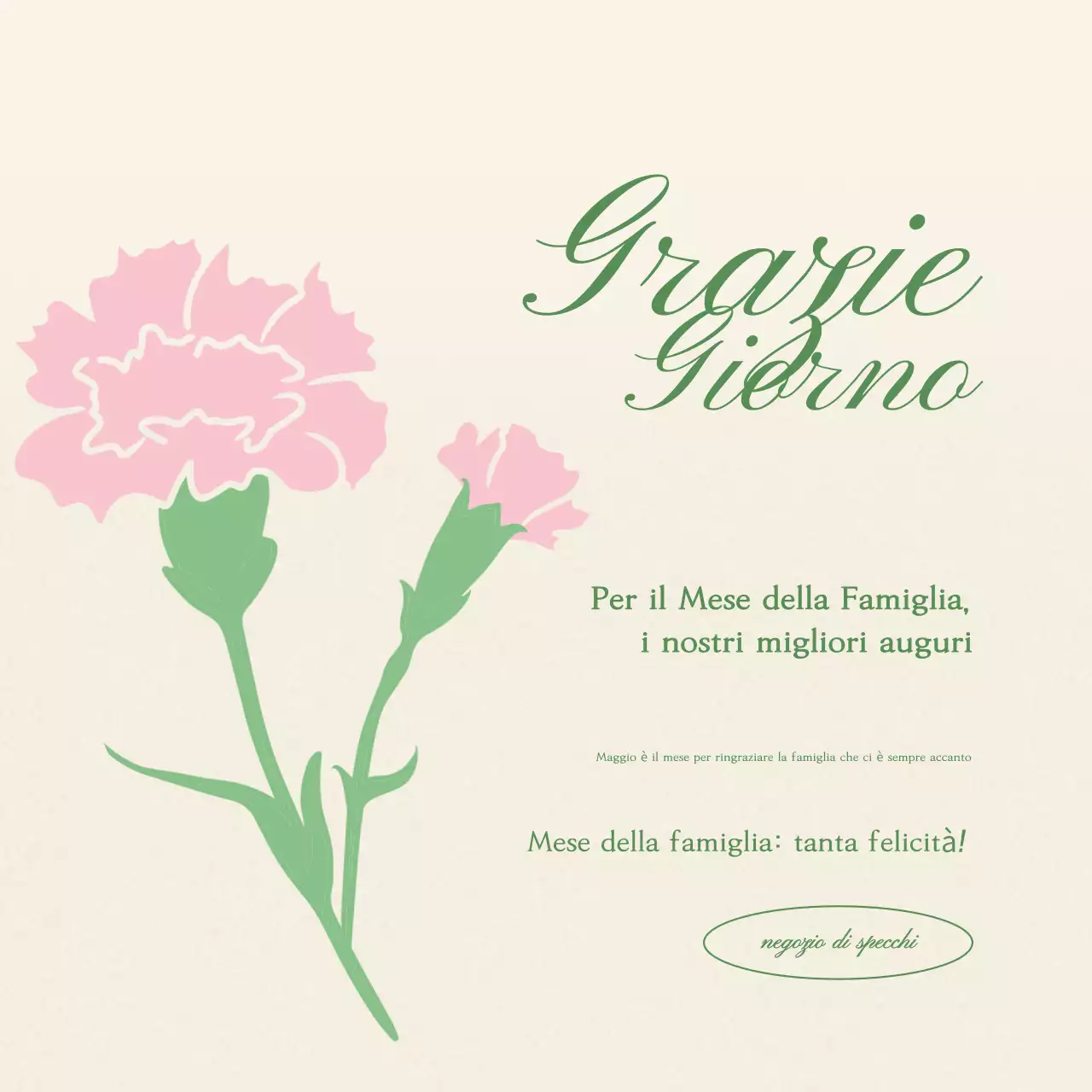 Celebrazione del mese della famiglia semplice in rosa