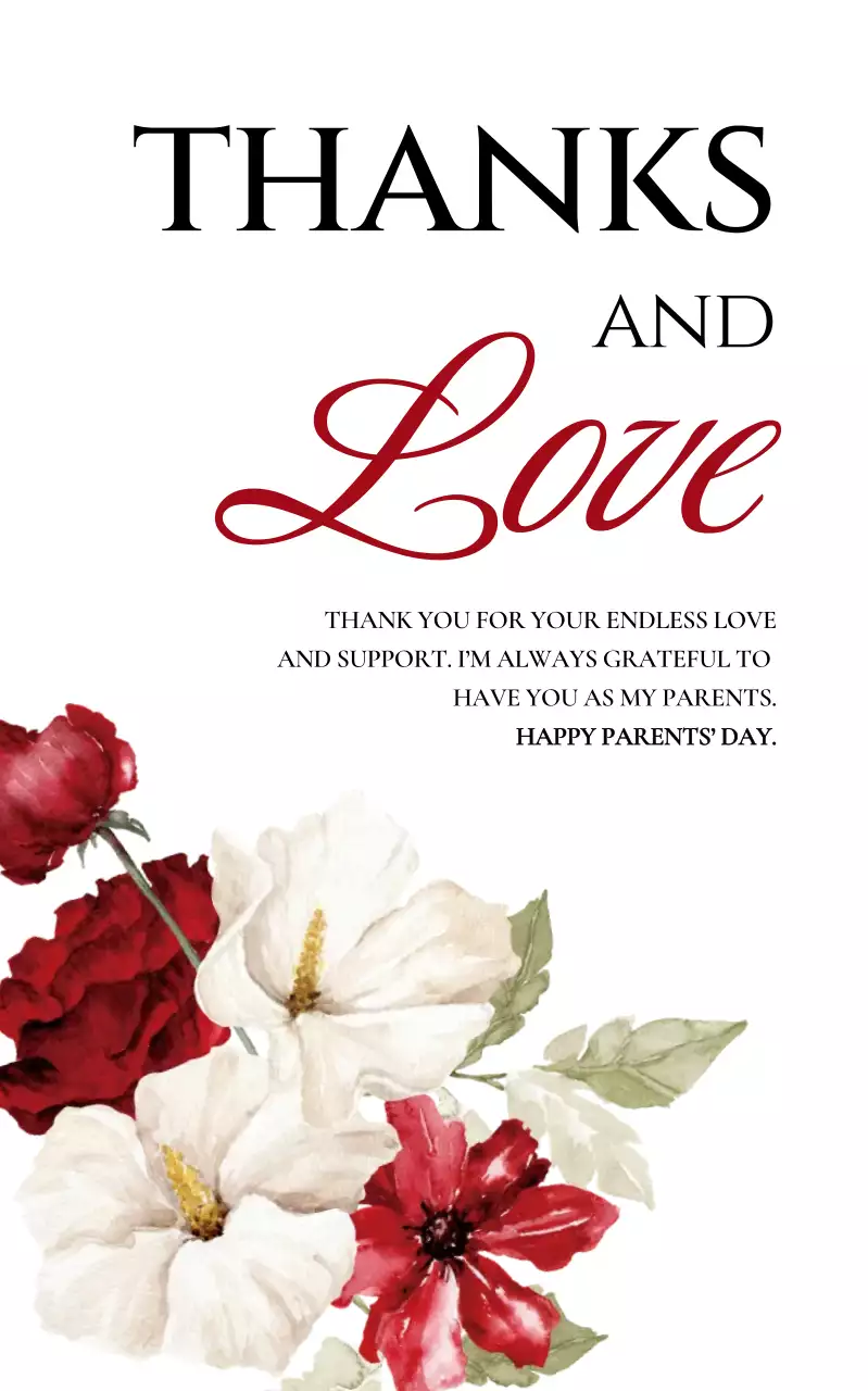 빨강 심플 부모님 은혜 감사합니다