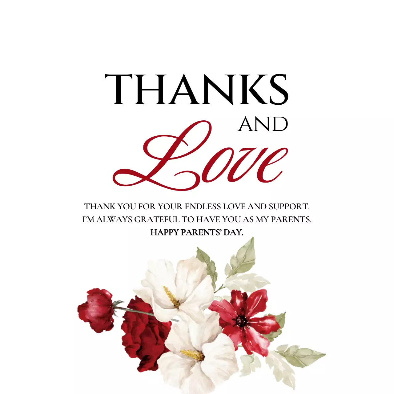 빨강 심플 부모님 은혜 감사합니다