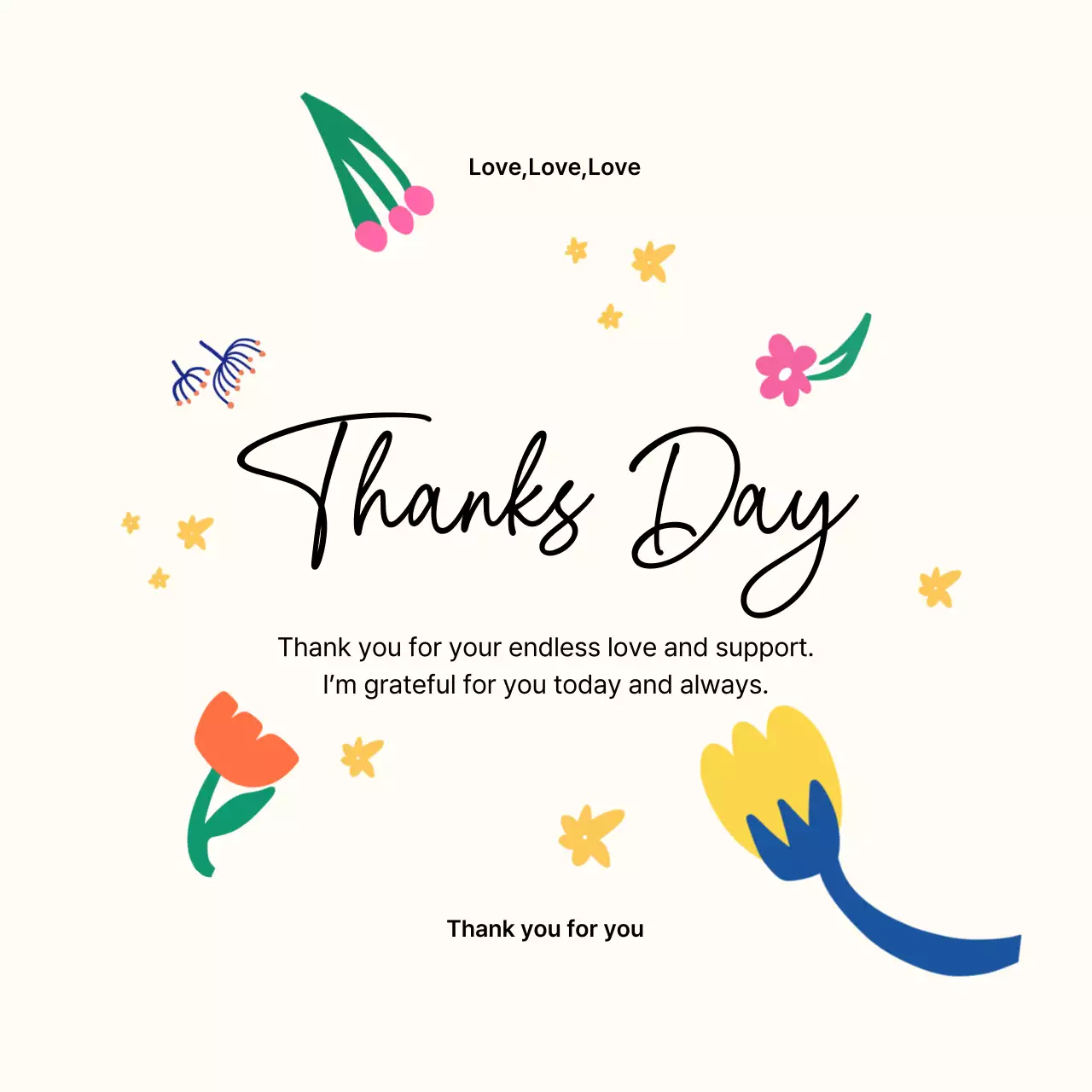 노랑 심플 감사 기념