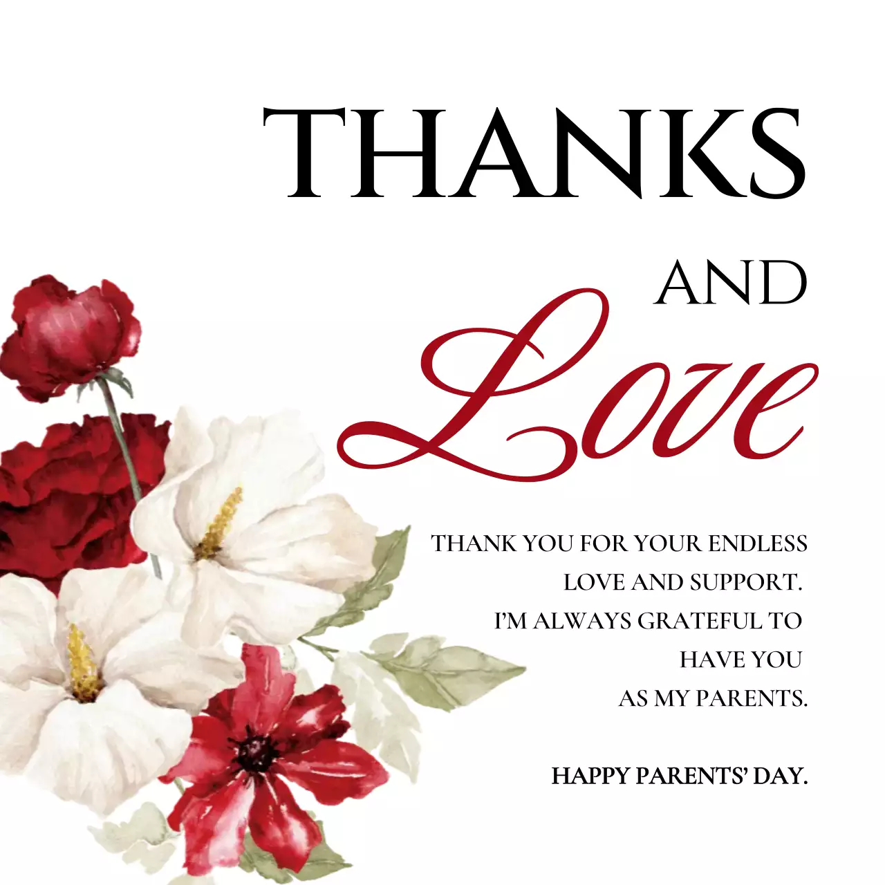 빨강 심플 부모님 은혜 감사합니다