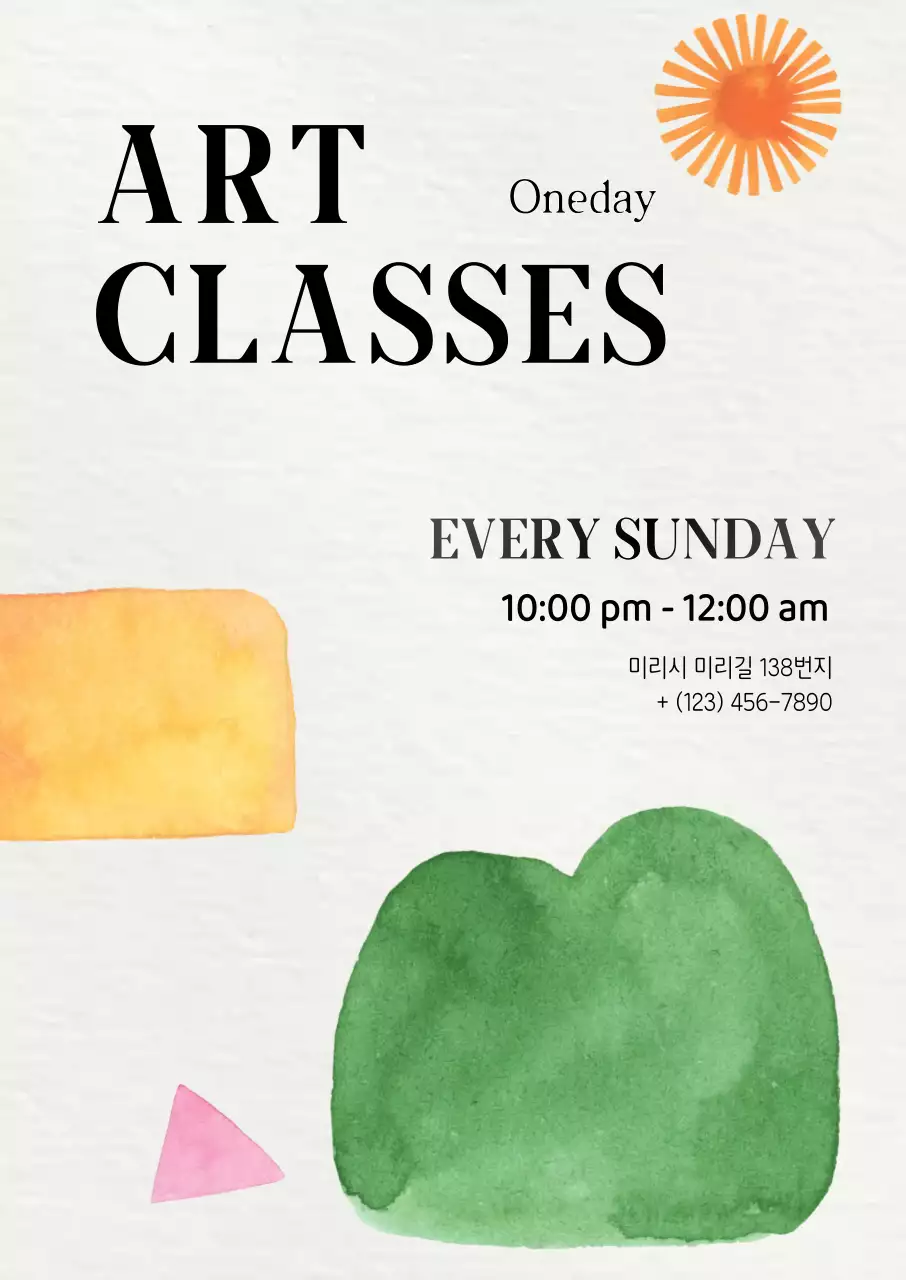 Promosi kelas seni minimalis hijau