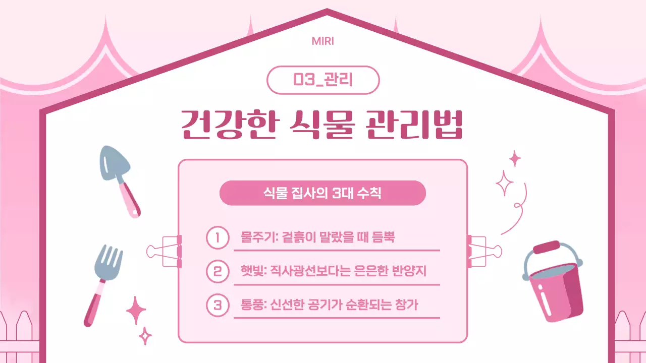 핑크 아기자기한 반려식물 안내