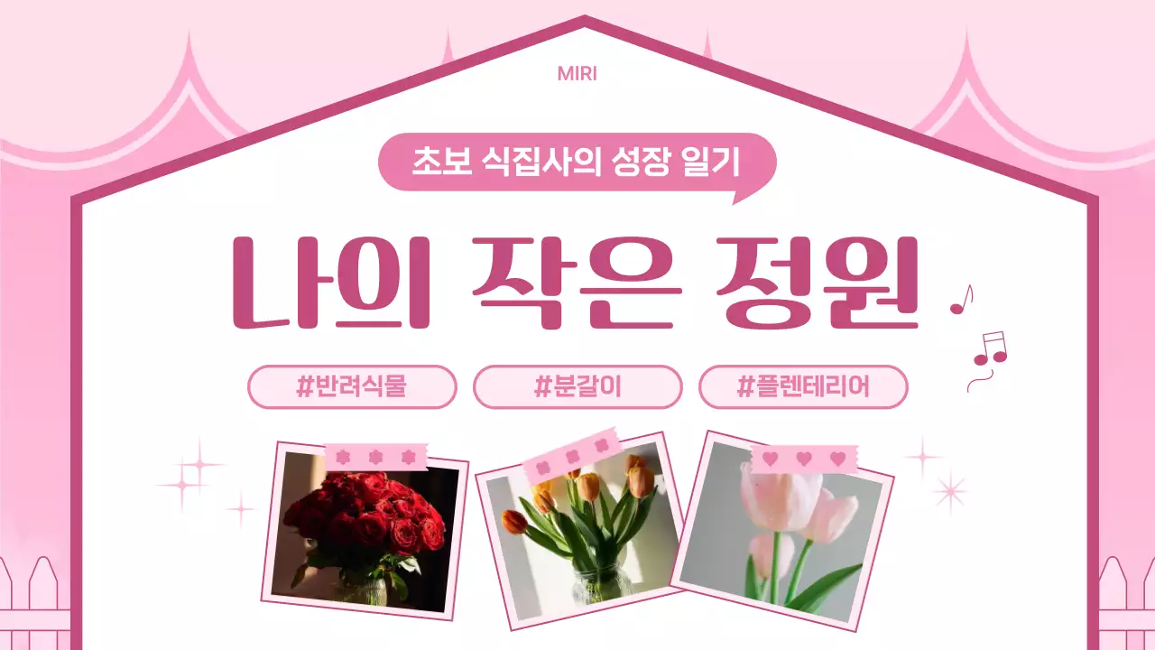 핑크 아기자기한 반려식물 안내