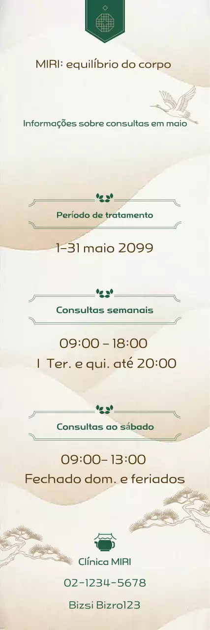 Aviso informativo da clínica Beige Simple