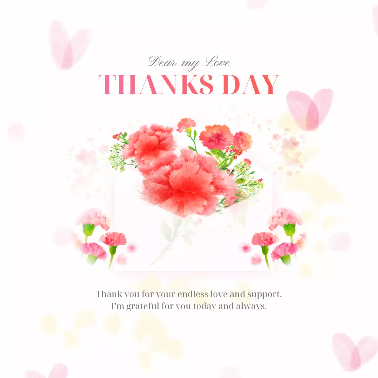 핑크 심플 감사 기념