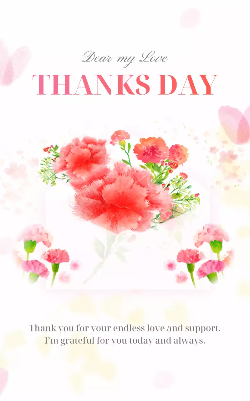 핑크 심플 감사 기념