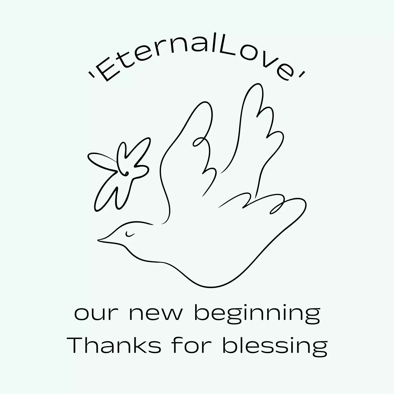 흰색 심플 축복 로고