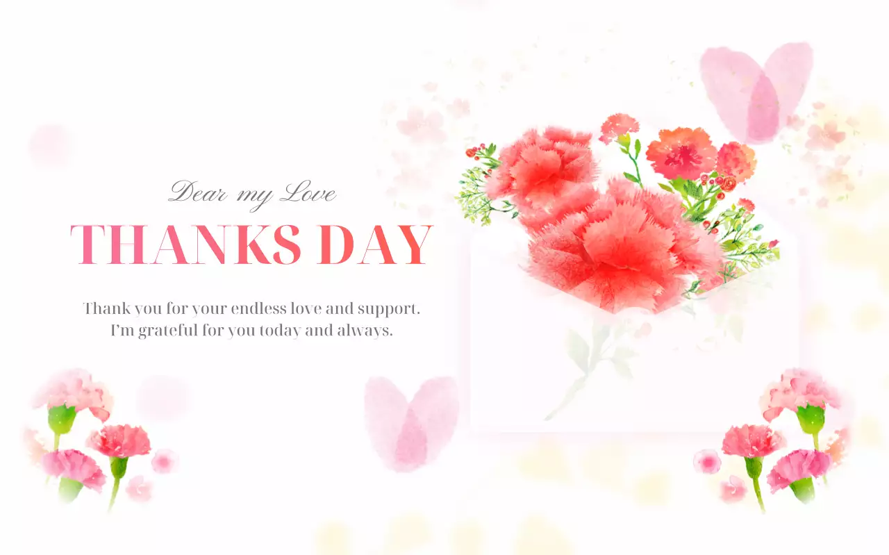 핑크 심플 감사 기념