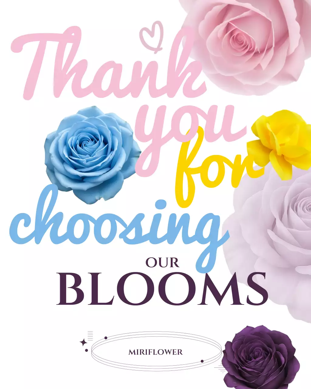 분홍 아기자기한 꽃가게 감사 인사