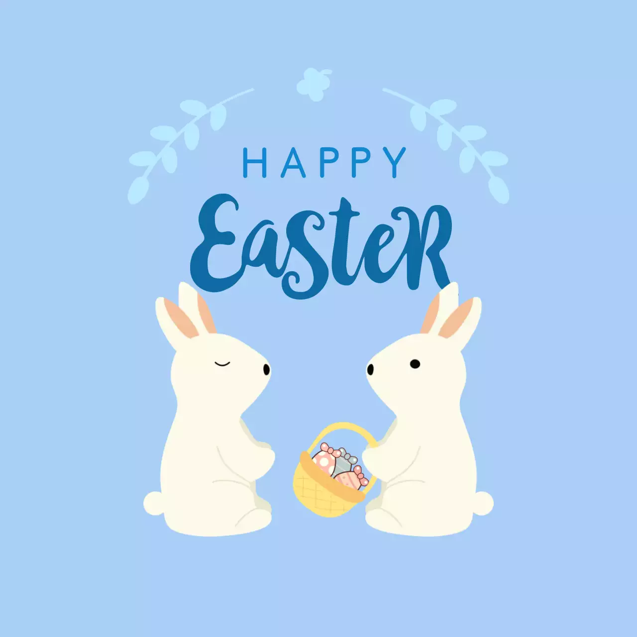 파스텔 블루 귀여운 부활절 기념